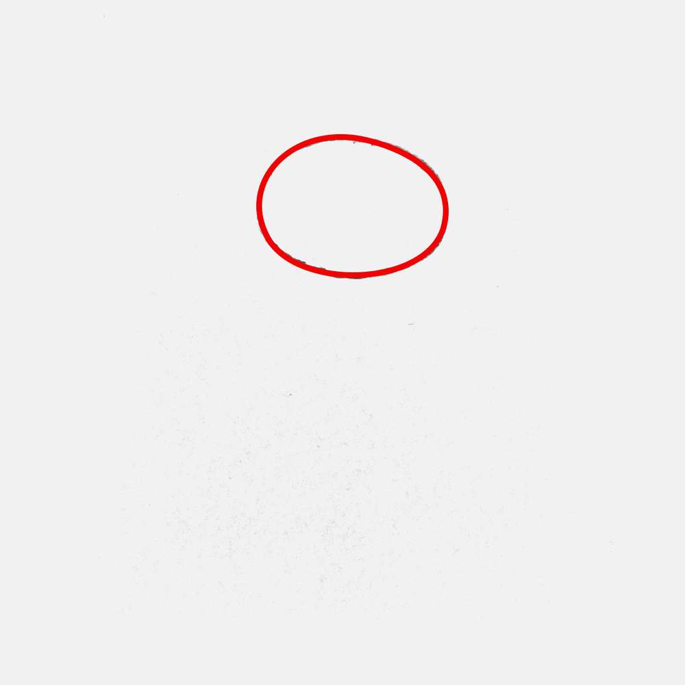 Sketch a flattened oval shape for the head of the scarecrow