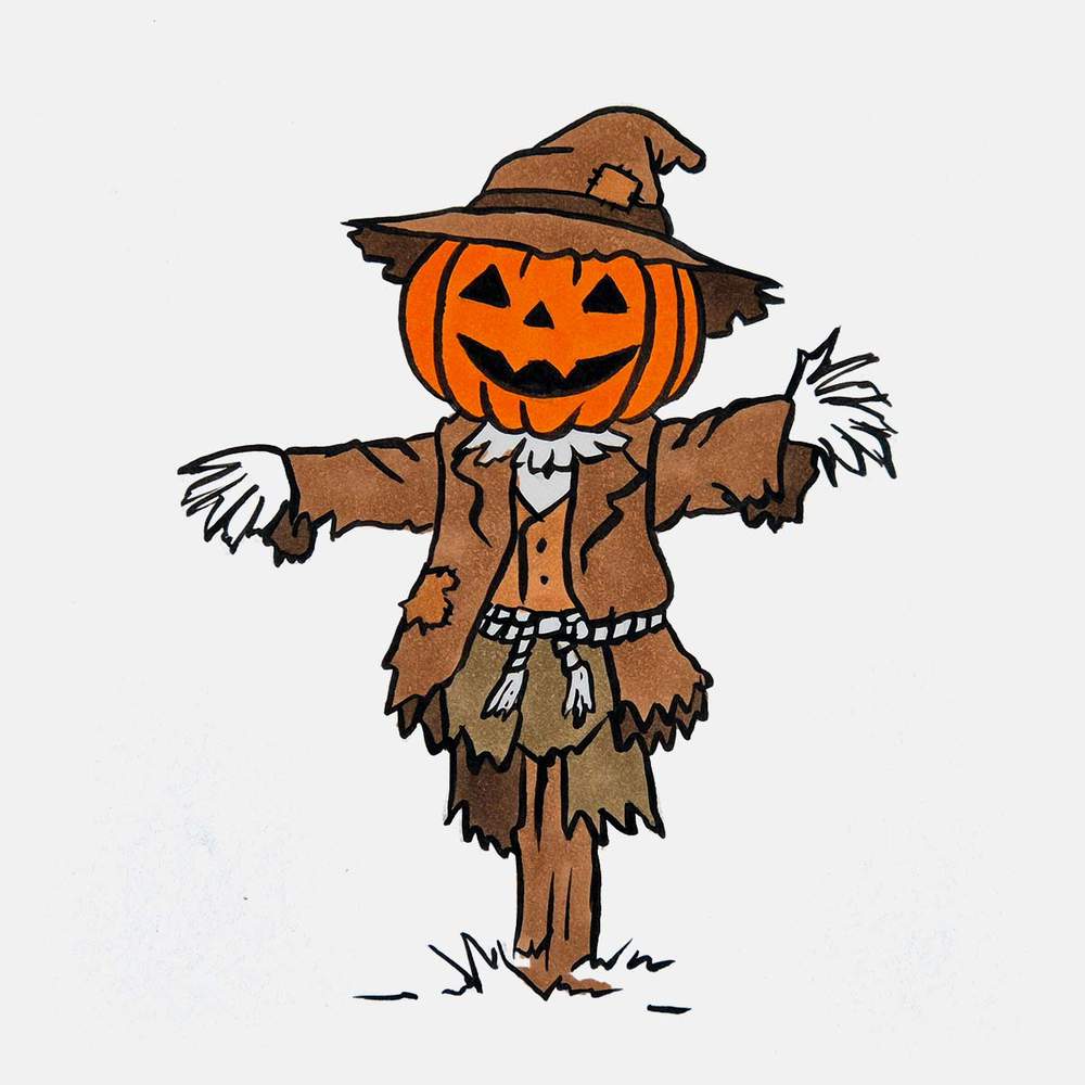 Color the dark spots and add shading with a dark brown marker.