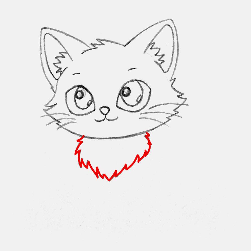 Add the jagged fur texture to the outline of the chest.