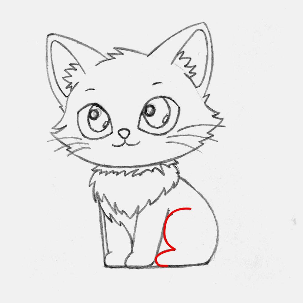 Sketch the shape of the hind leg which looks like a mirrored 3 that's squished at the bottom.