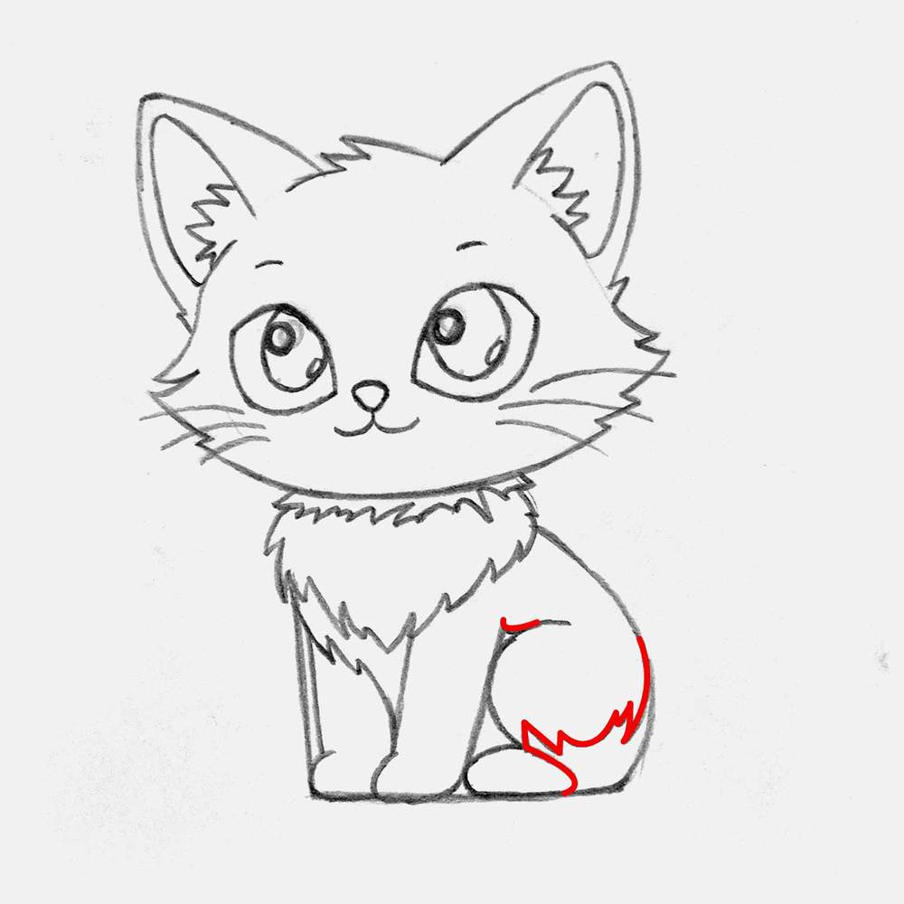 Add a jagged fur texture to the back leg.