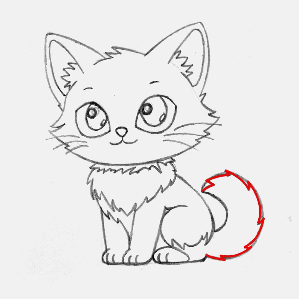Add a jagged edge to the tail to make it more fur like.