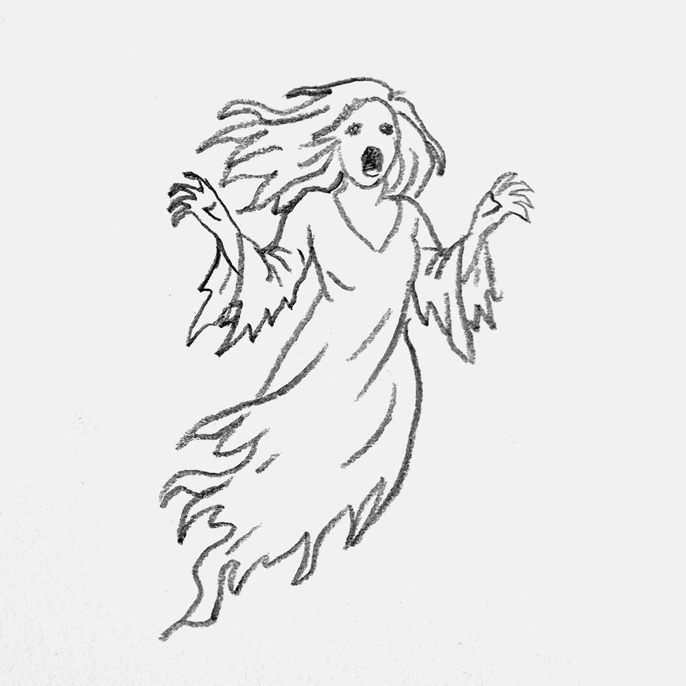 simple banshee drawing with pencil