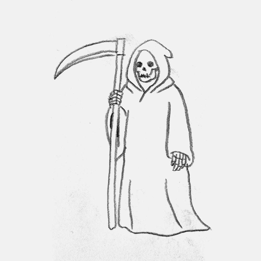 simple grim reaper pencil drawing
