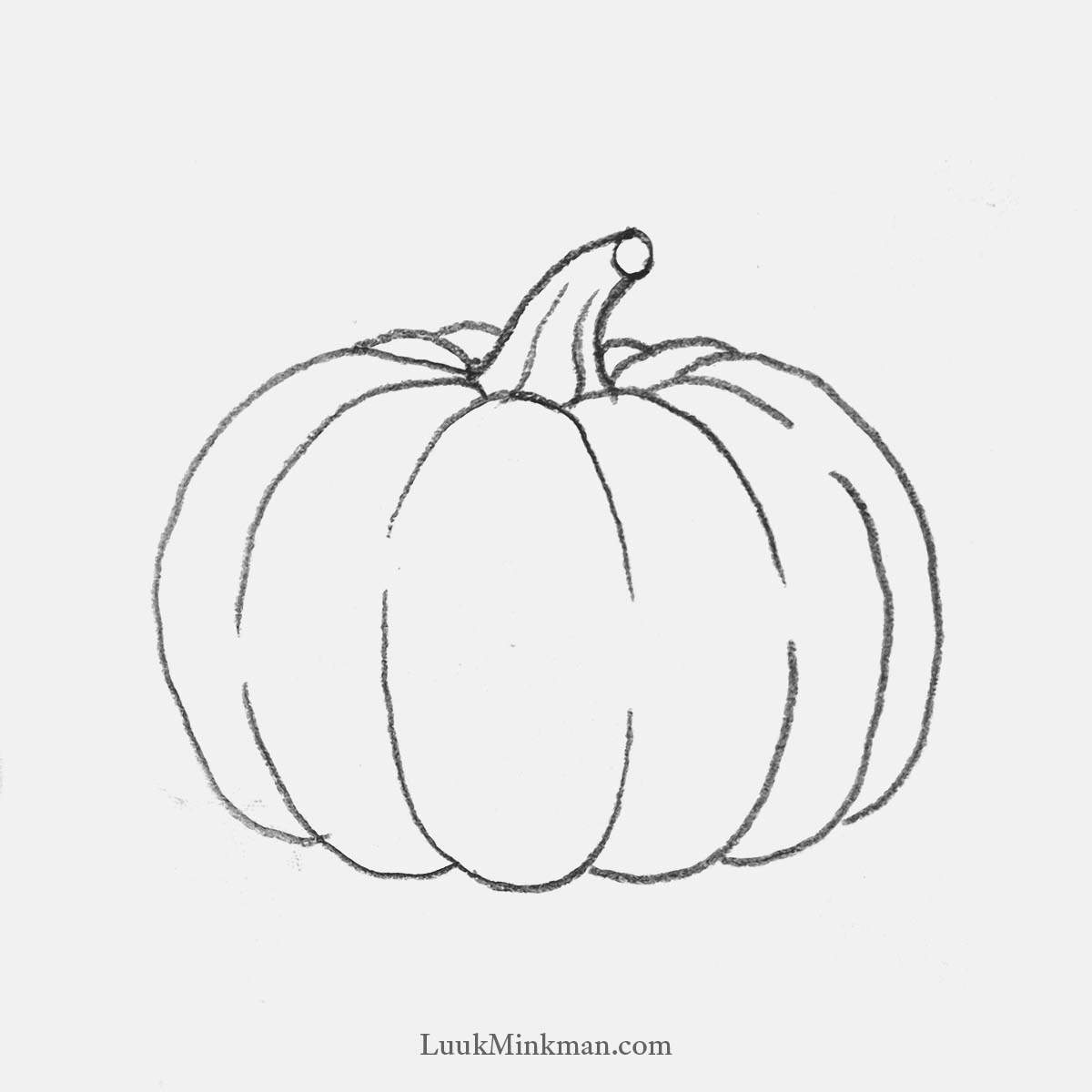 simple pencil drawing of a pumpkin