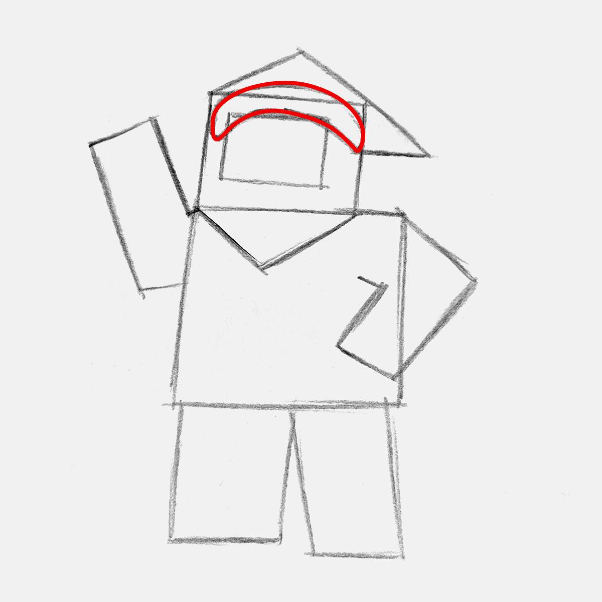 Sketch the fluffy fur brim on santa's christmas hat.