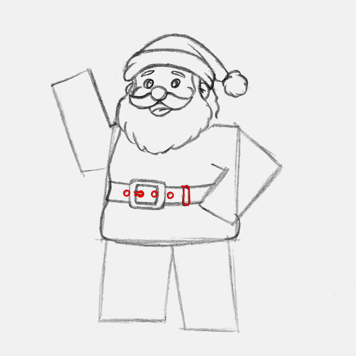 Add some belt holes, the pin, and a belt loop onto the belt.