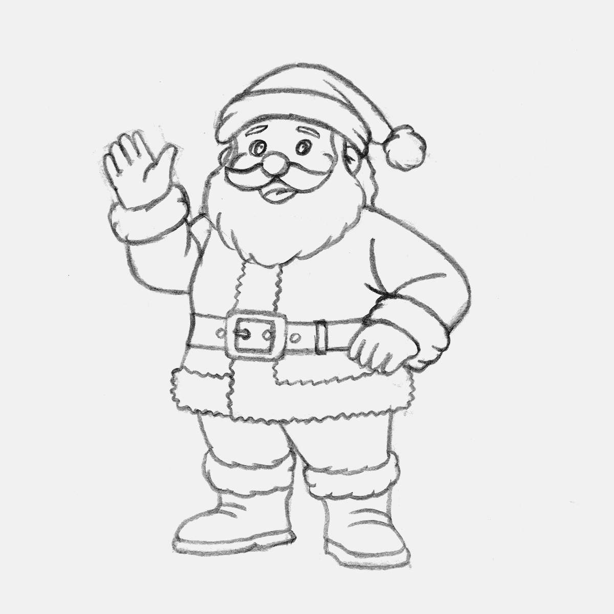 And that's our santa sketch all done!