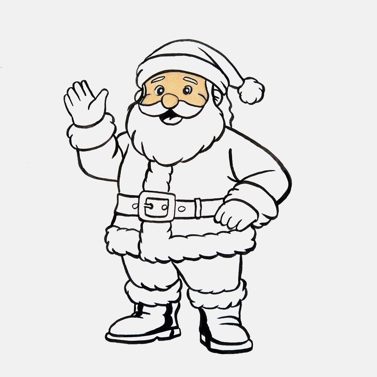 Use a light skin tone to color santa's face.