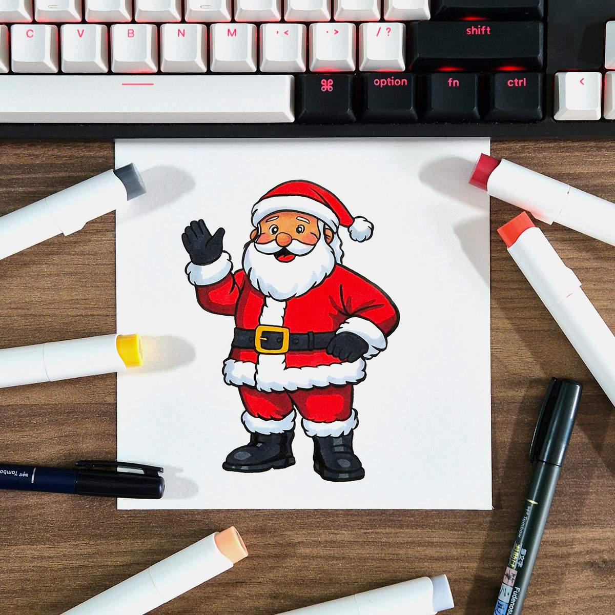 easy santa drawing