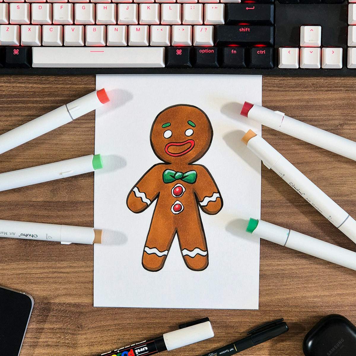 easy gingerbread man drawing