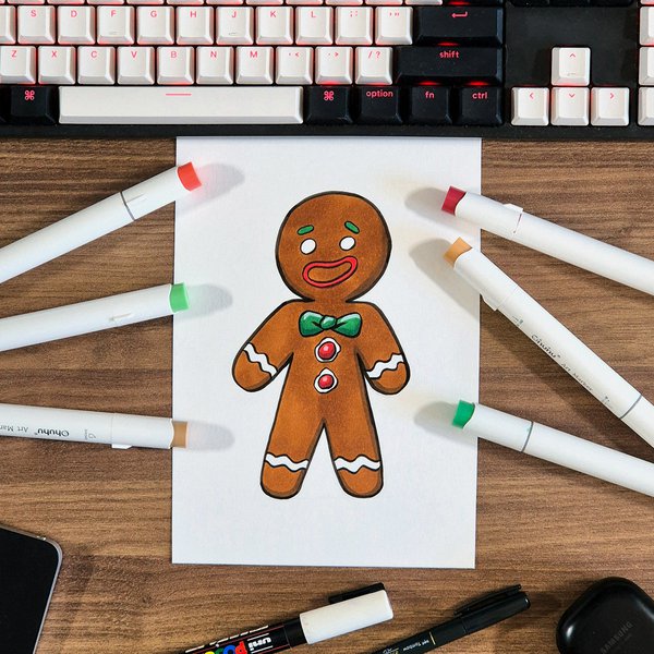 easy gingerbread man drawing