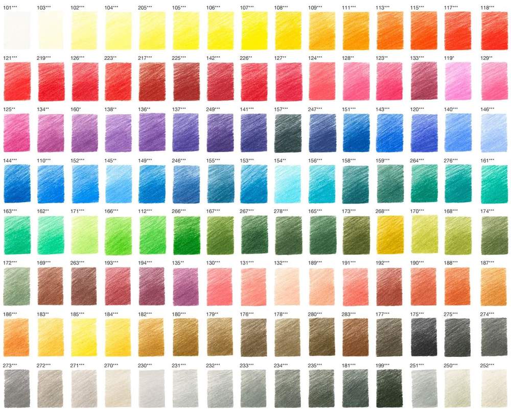 faber castell polychromos color chart