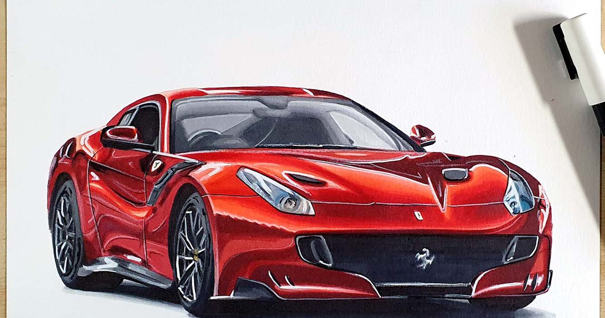 How to Draw a Ferrari, Step by Step, Cars, Draw Cars Online,  Transportation, FREE Online Drawing Tutorial, Added by Dawn,… | Car drawings,  Ferrari, Pictures to draw