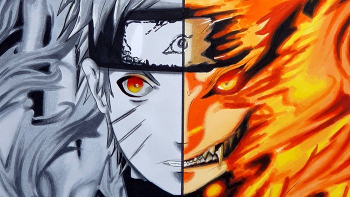 colored pencil drawing idea: anime characters, naruto