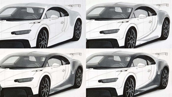 How to Draw a Simple Bugatti | Bugatti Chiron Pur Sport Drawing Tutorial