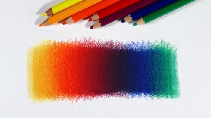 smoothly blended rainbow color transition gradient with colored pencils. How to Create a Smooth Gradient with Colored Pencils
