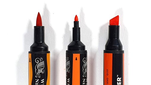 Alcohol markers and their nibs in orange. things you need to know before buying alcohol markers